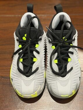 adidas Black and Light Gray basketball sneakers.